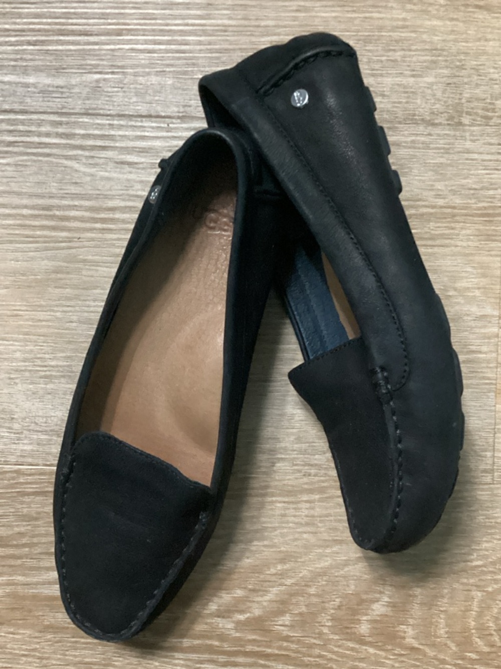 UGG Black Suede Slip-On Driving Loafers Size 5